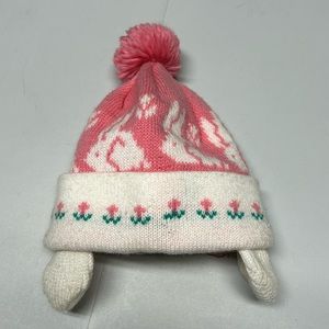 Kids girls vintage Easter bunny spring winter hat